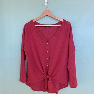 Kim and Cami Red Sweater Shirt